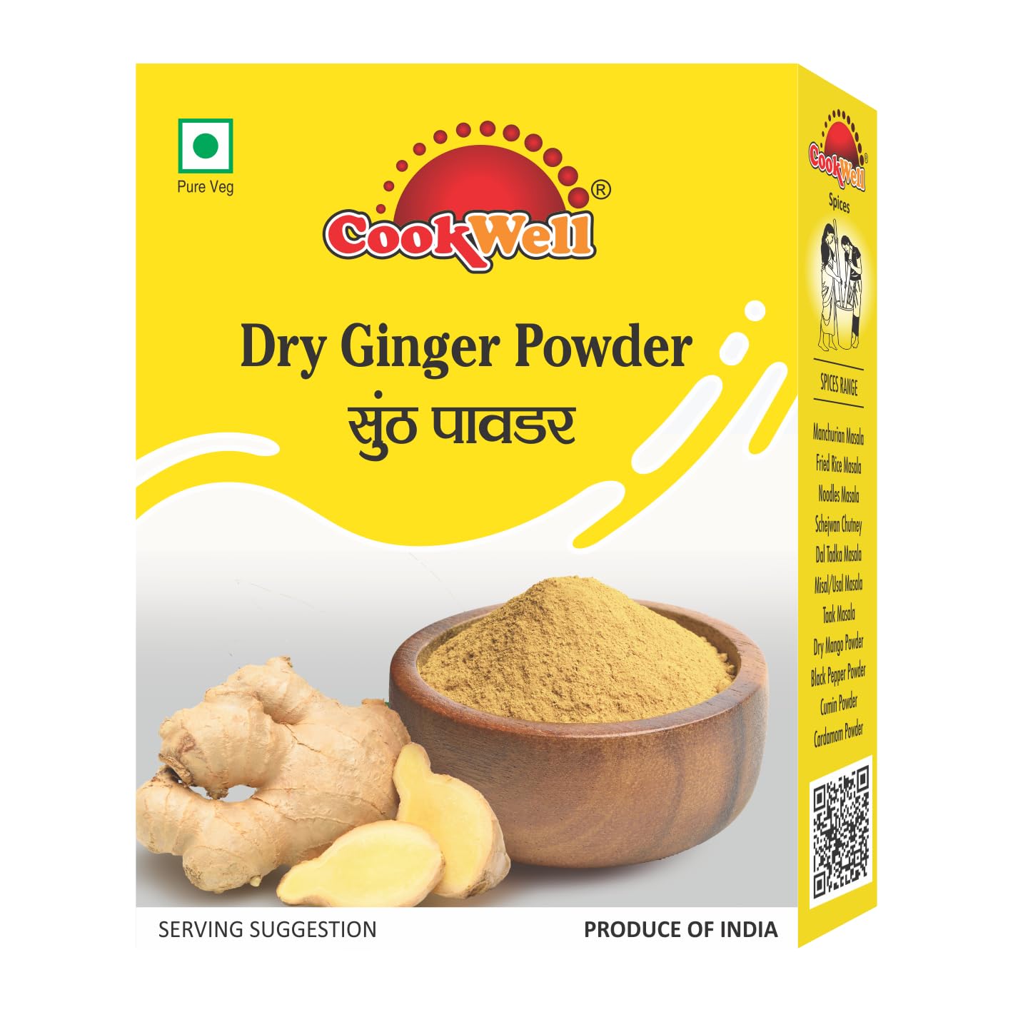 Cookwell Combo of Pure Spices | Cardamom Powder 10gm × 2, Dry Ginger Powder 25gm × 2, Dry Mango Powder 25gm × 2, Black Pepper 25g × 2, Cumin Powder 25g x 2 | Traditional Authentic Indian Cooking Ingredients 1