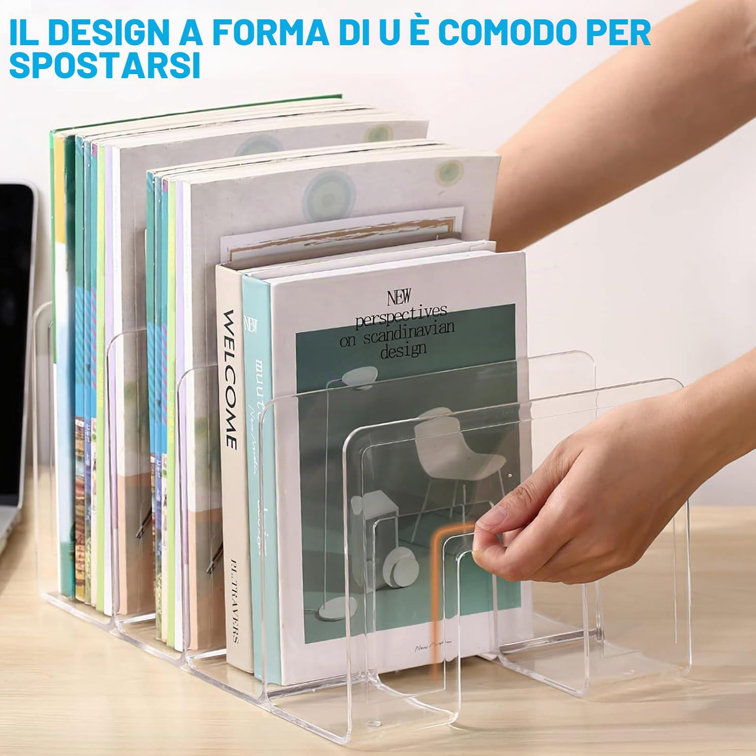 Divisori per Mensole in Plastica, Organizzatore di Borse per Armadio,Guardaroba Trasparente Divisori per Essere Utilizzato Come Armadio, Libreria, Cucina e Bagno（2pcs）