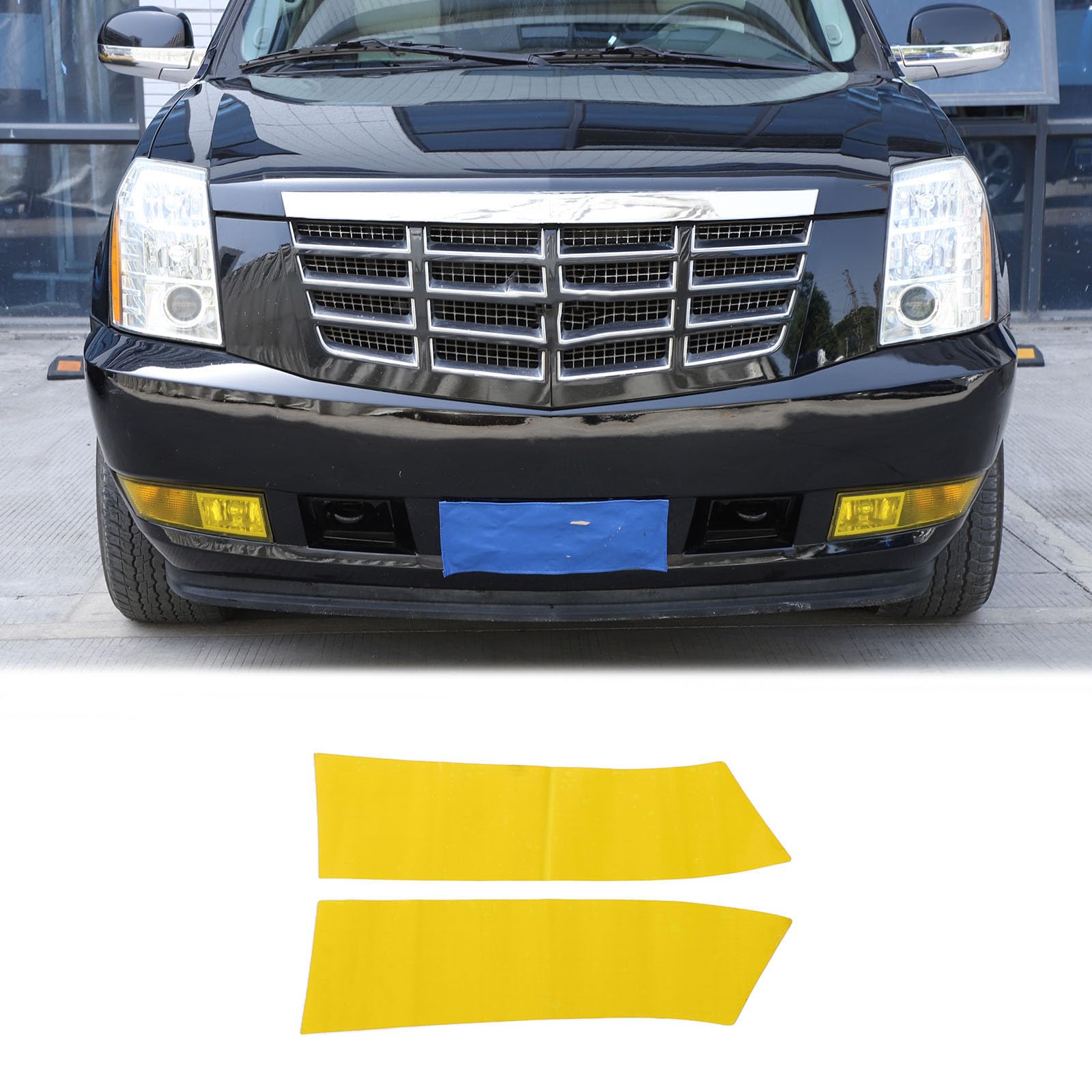 Car Front Fog Light Tint Film Compatible with Cadillac Escalade 2007-2014,PVC Front Fog Light Lamp Panel Cover Decor Exterior Accessories