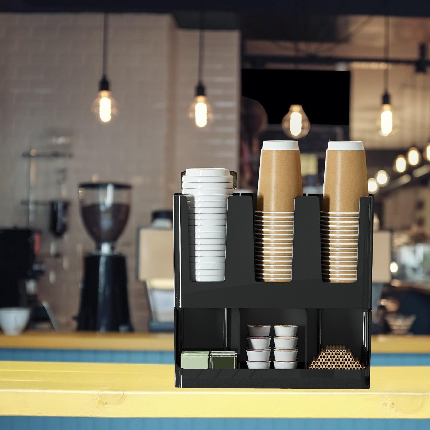 Paper Cup Holder Dispenser Multifunctional Coffee Cup and Lid Holder Storage Organizer for Home Party Supplies Kitchen Bar