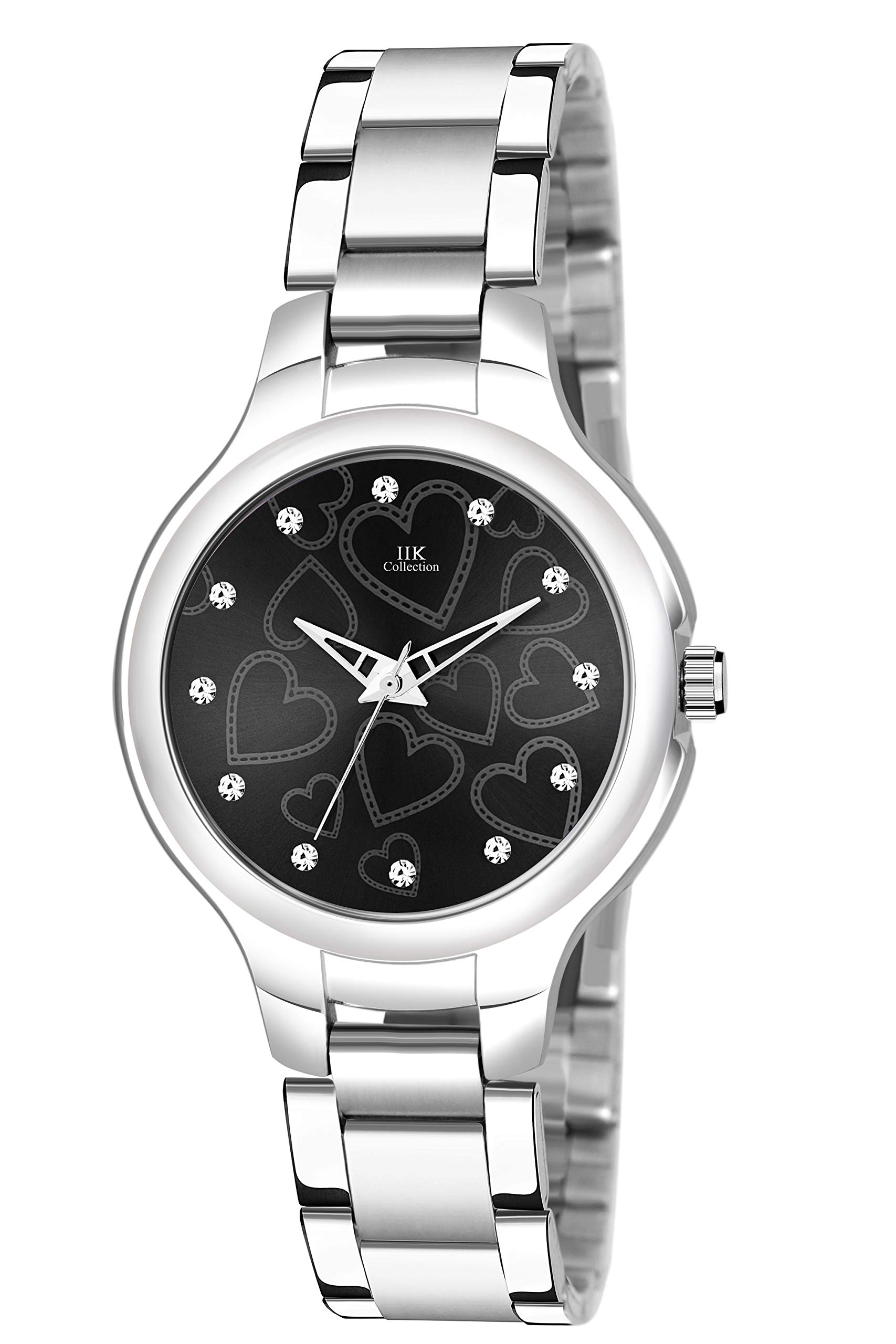 IIK COLLECTION Analogue Black Dial Silver Bracelet Girls & Womens Wrist Watch (IIK-3021W) (B08QW45PZB) Amazon Price History, Amazon Price Tracker