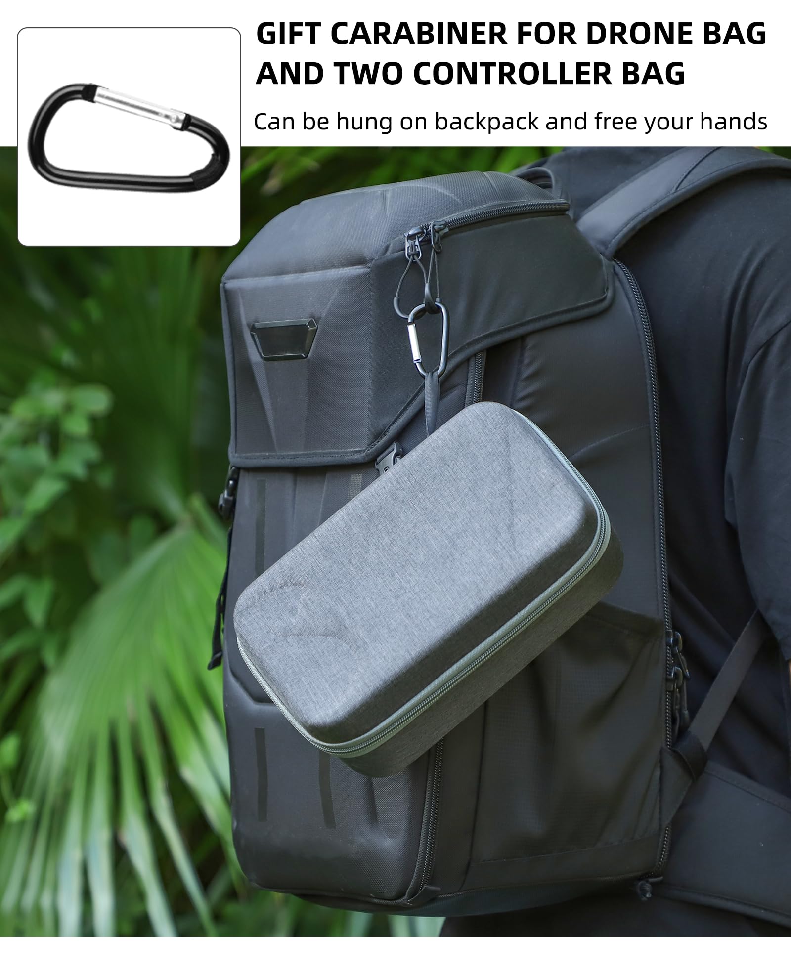 Custodia per DJI Air 3S 3, borsa da viaggio portatile, accessorio per droni, Drone Bag+rc 2/1 Bag, 25.2 x 15.1 x 10.1 centimeter, Custodia per droni