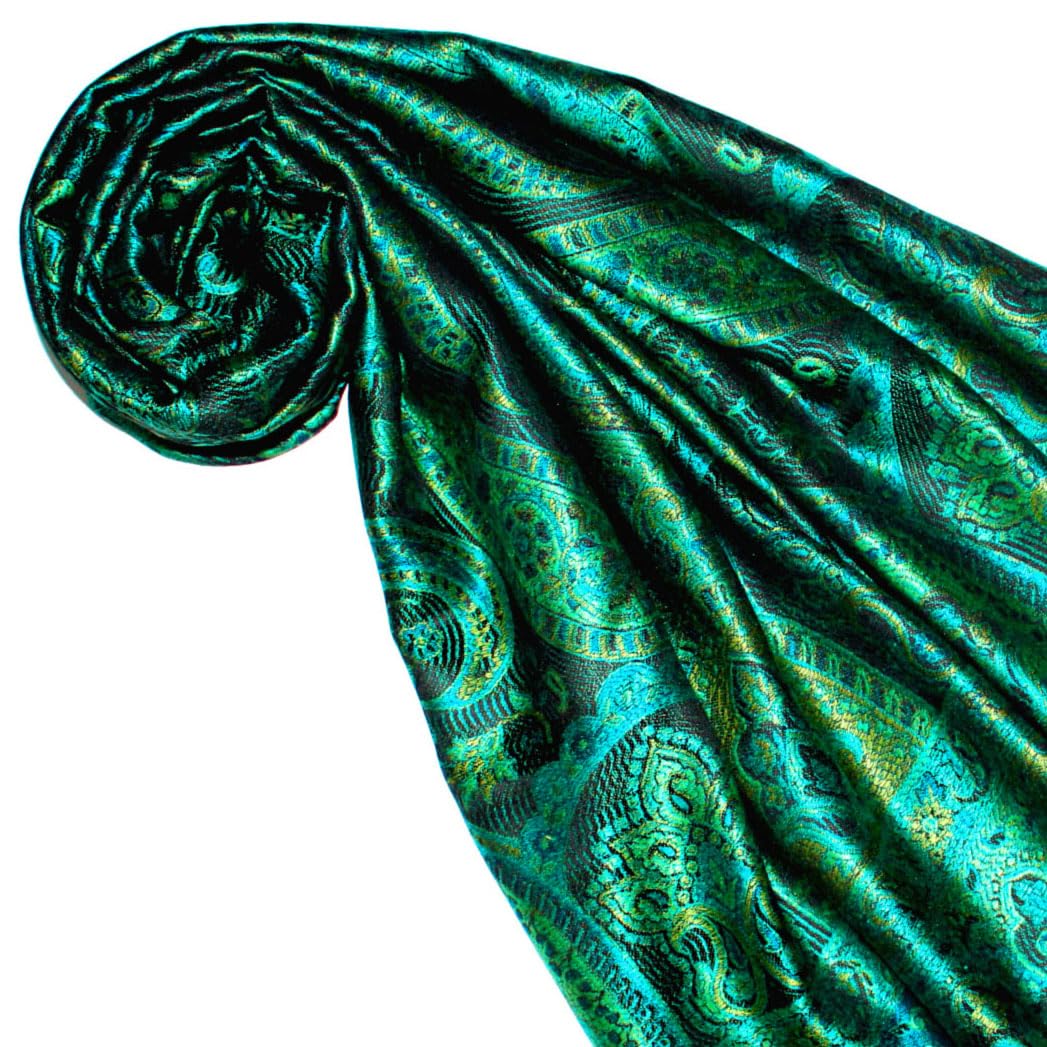 Lorenzo Cana Pashmina 78658 - Sciarpa da donna in tessuto jacquard, 100% seta, motivo cachemire, in seta