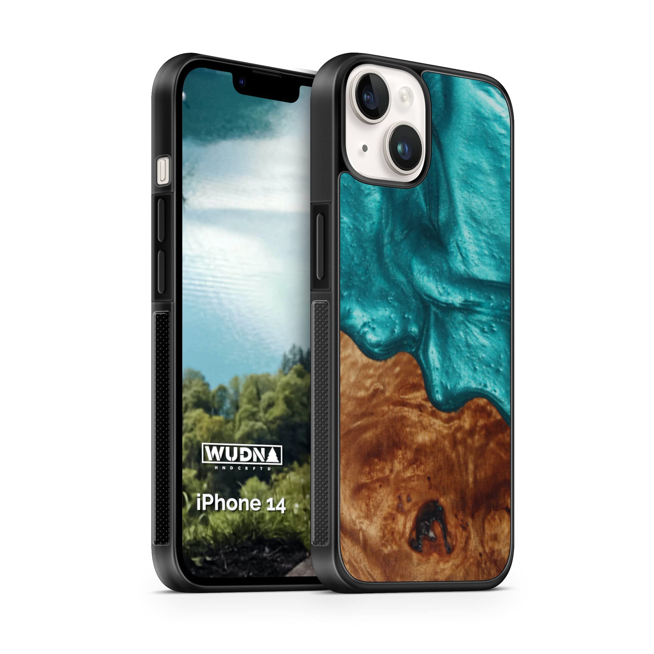 Wudn Slim Resin And Wood Phone Case Deep Sea Green Desertcart