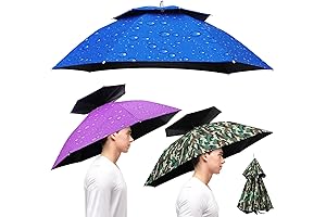 3 Pcs Hands Free Fishing Umbrella Hats for Adults
