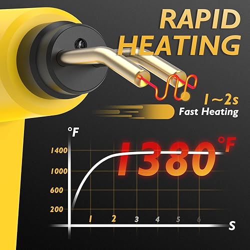 Miniatura 10 de TOOLIOM Kit de reparación de plástico portátil de 100 W, soldador de plástico de 100 W, kit de soldadura de plástico de 110 V con 200 grapas de