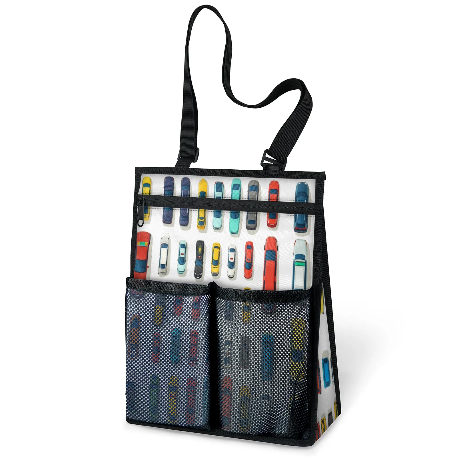 Ourtheme Cars Theme Portable Shower Bag for Travel Gym Camp Beach Tote Shower Caddy Bags Hanging Toiletry Organizer
