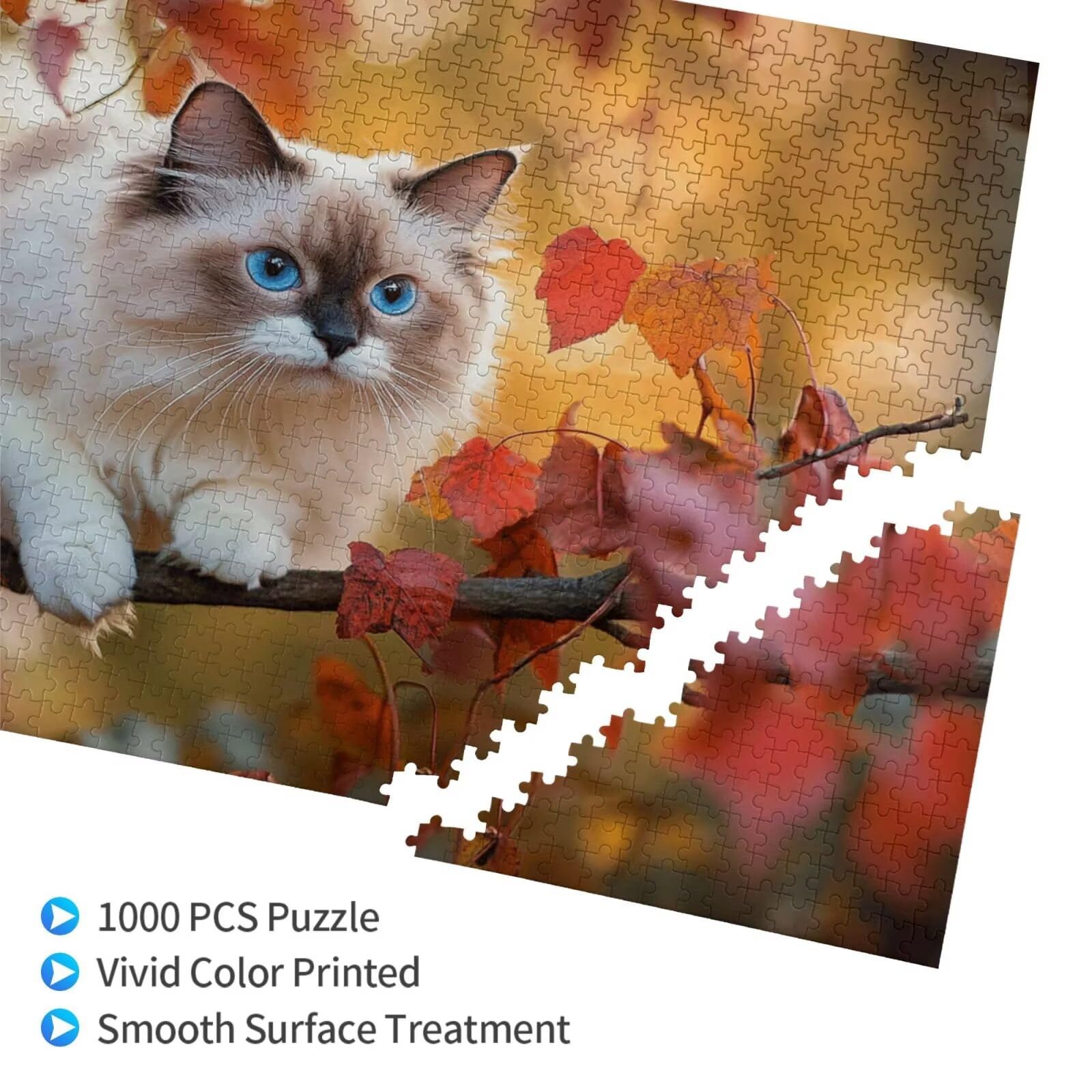 Puzzle z kotem, 6000 elementów, pułapki, puzzle dla dorosłych, z pudełkiem na prezent, duże drewniane puzzle dla dorosłych, gra zręcznościowa dla całej rodziny, prezenty dla kobiet, 105 x 180 cm