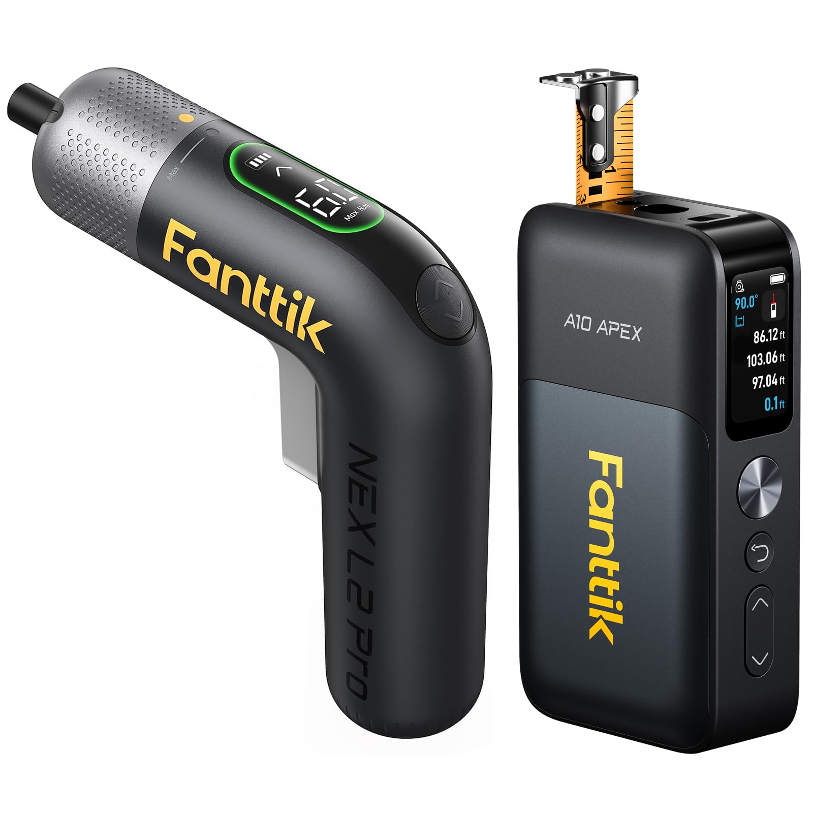 Fanttik L2 Pro Electric Screwdriver Fanttik A10 Apex 3-in-1 Digital Laser Tape Measure with HD Color Display