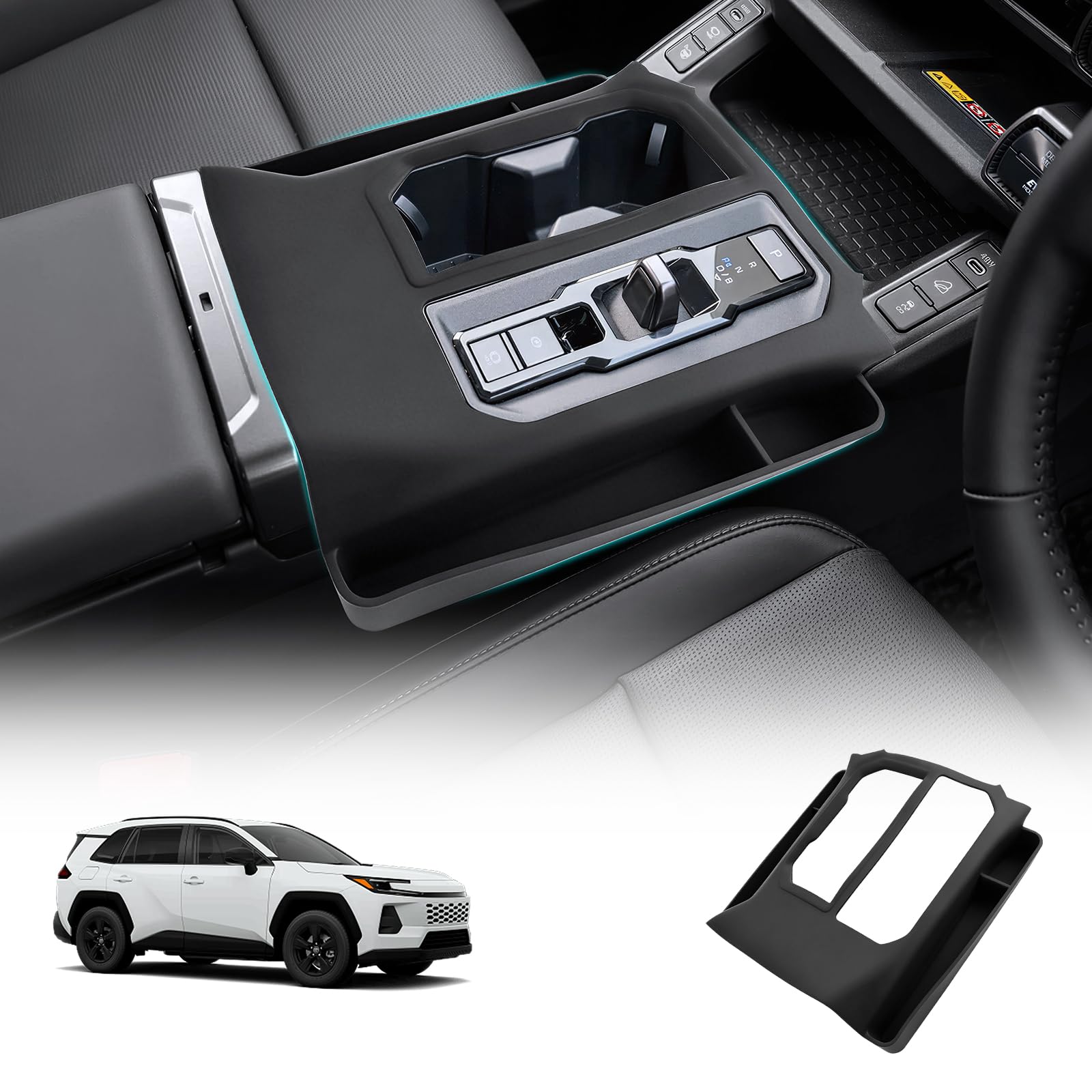 SHAOHAO 新型 rav4 60系 シフトパネル コンソールマット 専用 シフトパネル ラバーマット コンソルトレイ 滑り止め ノイズ軽減 簡単使用 引っ掻きキズ防止 インテリアラバーマット rav4 60系アクセサリー カスタムパーツ 騒音防止 専用設計 カー用品 黒 1枚