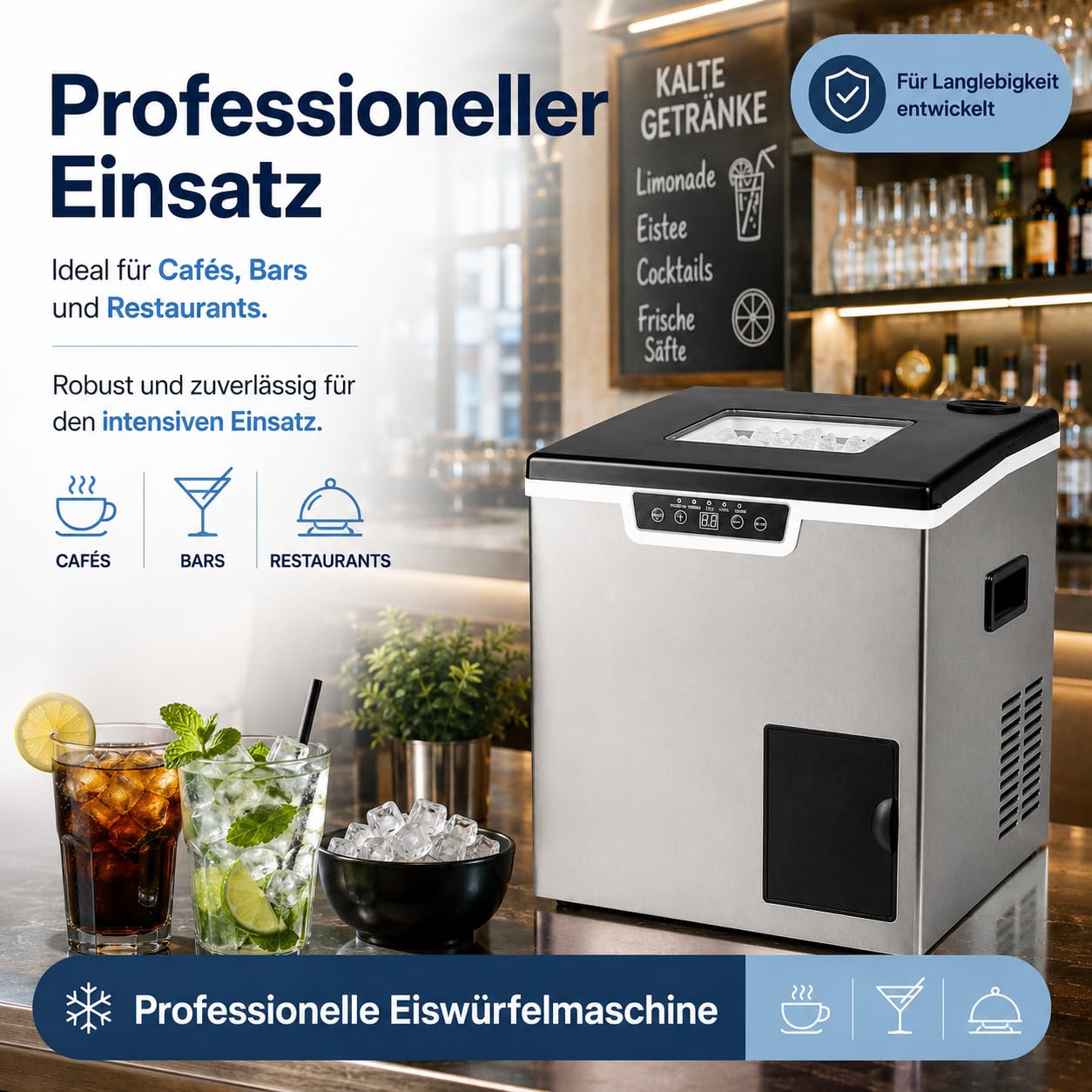Máquina de cubitos de hielo 2 en 1 con depósito, pala de hielo, 32 dados, 12-22 min | Con depósito de hielo triturado de 1,8 L, 1000 g, pantalla LCD, para casa, oficina, cafetería, fiesta, RV
