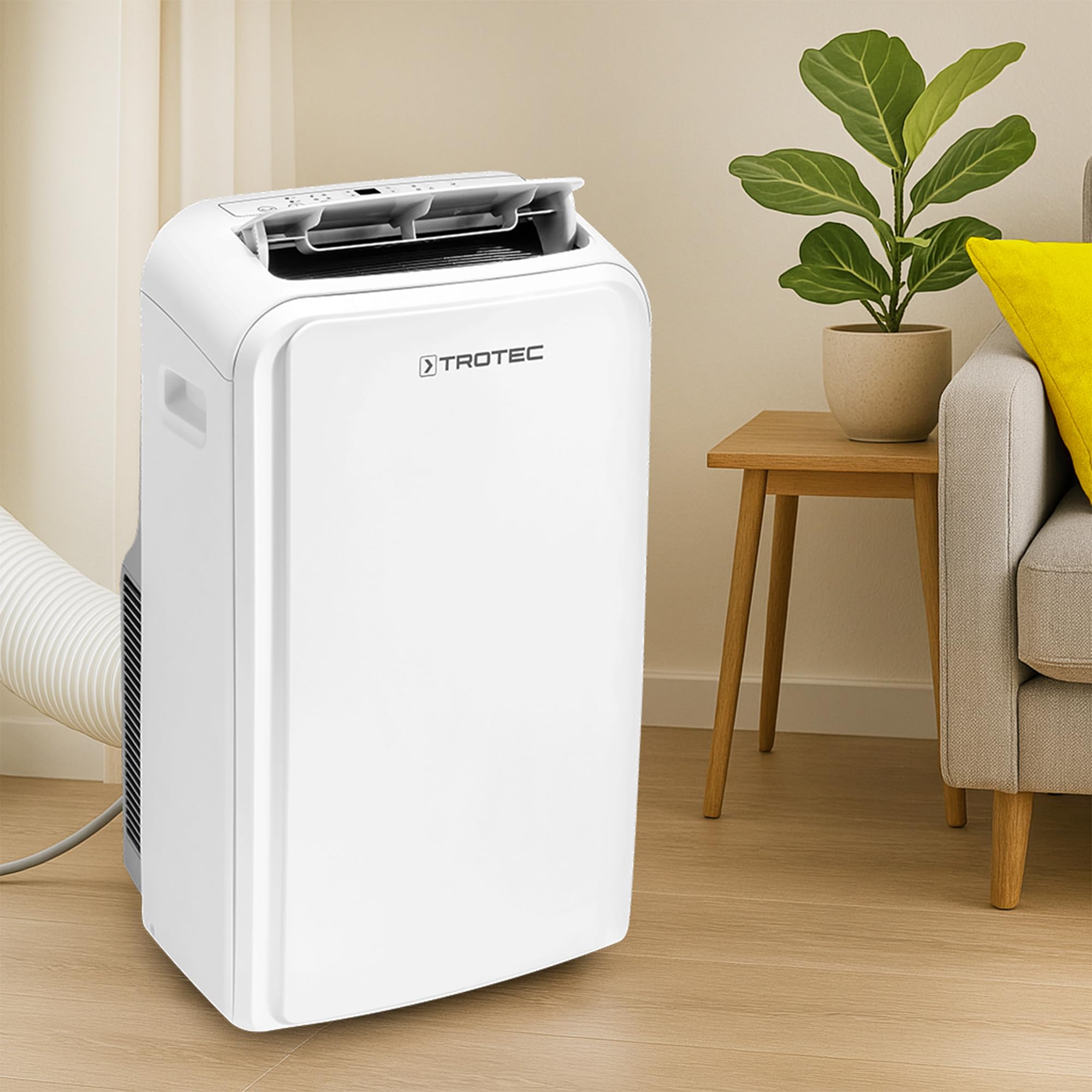 TROTEC Climatiseur mobile connecté PAC 3910 X - 3,9 kW (13 300 BTU), commande par smartphone - 3 en 1 : refroidissement, déshumidification, ventilation, pour pièces jusqu'à 130 m³, télécommandé