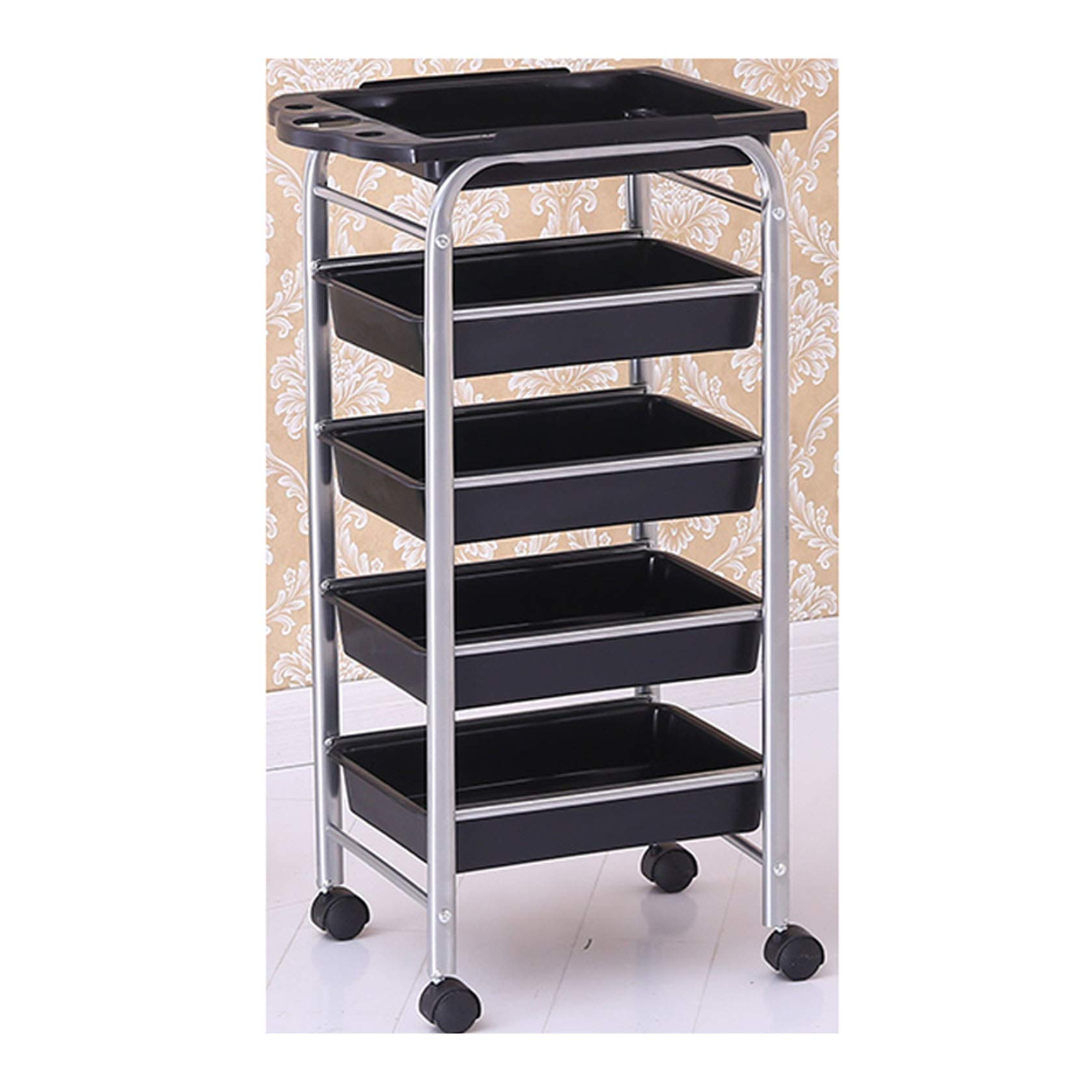 asdchZen Hairdressing Cart With 5 Tiers For Salon Hairdresser Barber Beauty Storage Trolley With Hairdressing Tools Professional Hair Stylist Organizer Cart,B,B