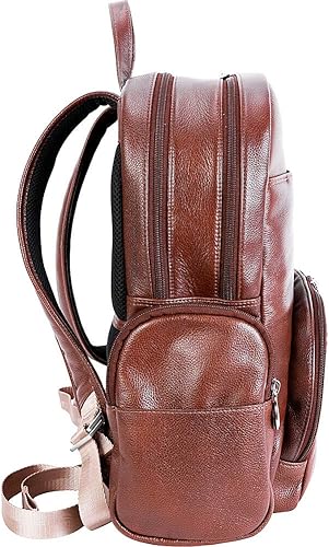 Miniatura 7 de Mcklein Mochila de cuero con doble compartimento para laptop, Cumberland, piel de becerro de grano de guijarro, marrón (88364)