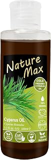bonballoon Nature Max Cyperus Oil Natural Cold Pressed Undiluted Premium Pure For Skin Care Halal (1 Pack = 3.38 oz / 100 ml) زيت السعد حلال