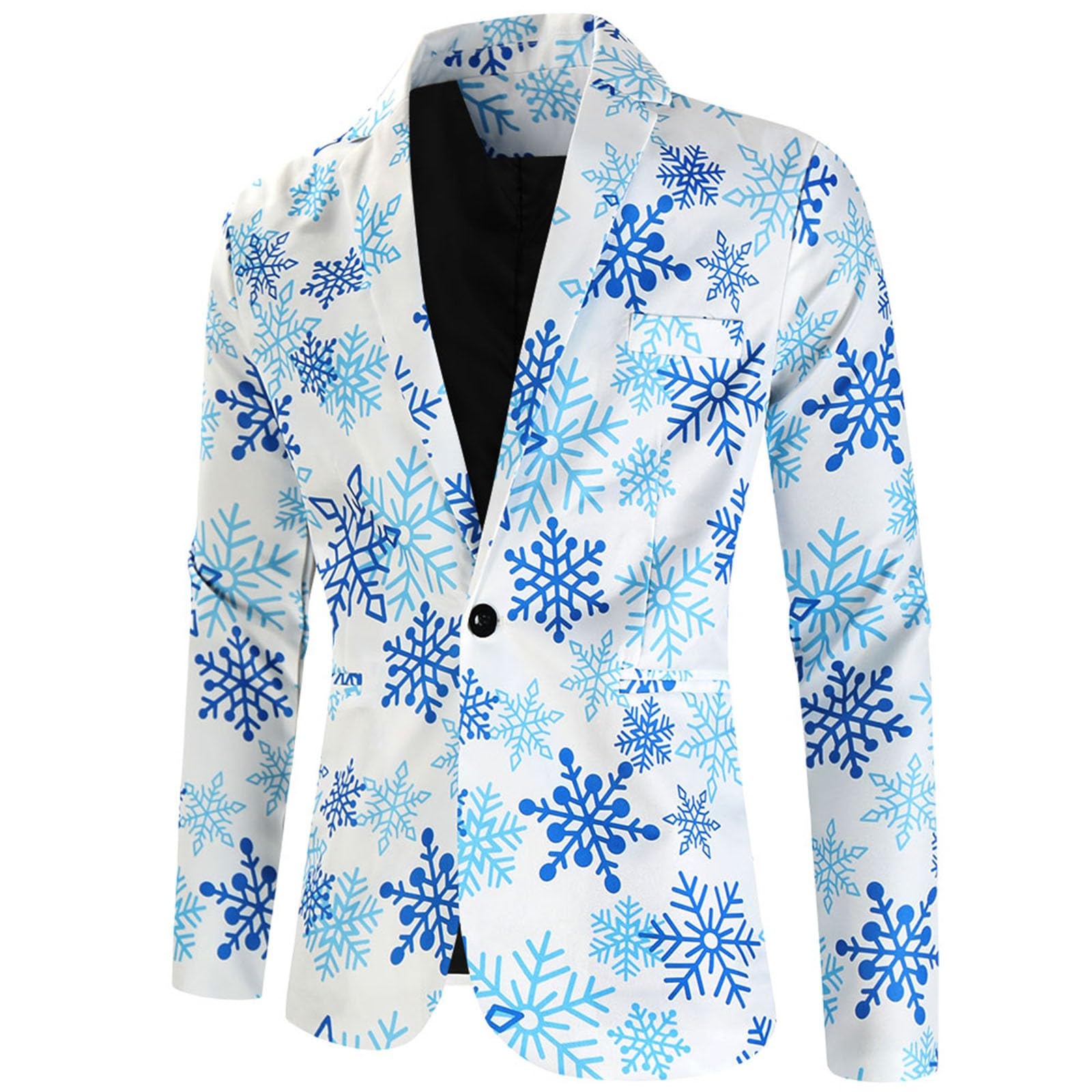Giacca Carnevale da uomo Set di tre pezzi con paillettes per Carnevale Giacca con risvolto stampato con gilet aderente e pantaloni a sbuffo, abito da sera stampato di Natale Smoking Uomo