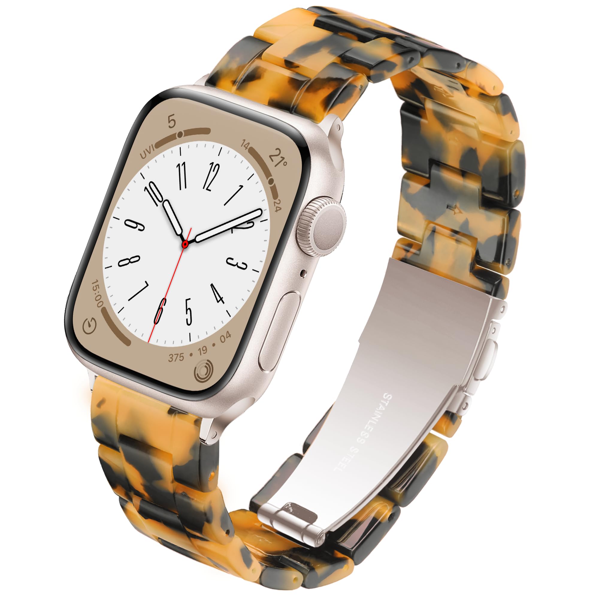 Lightweight Resin Band For Apple Watch Series 11 10 9 8 7 6 5 4 3 2 1 SE 3 2 Ultra 3 2, Fashion Adjustable Replacement Strap for iWatch Bands 38mm 40mm 41mm 42mm 44mm 45mm 46mm 49mm for Women Men