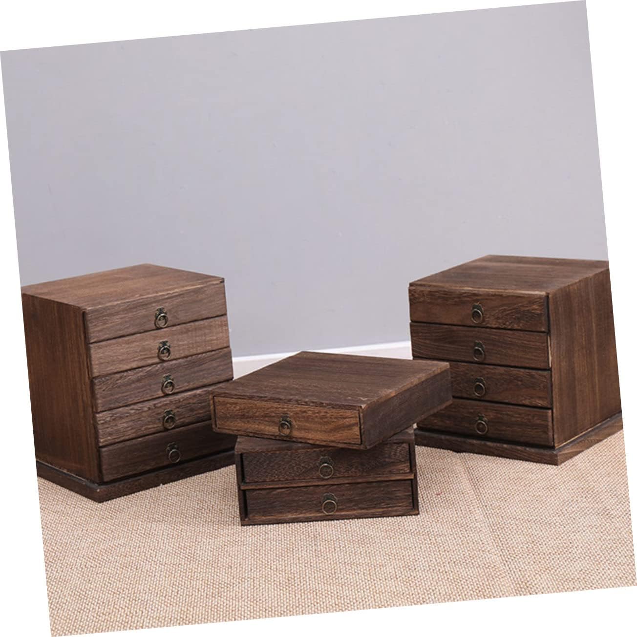 1Set High Vintage Wooden Tea Box for Pu Er Tea Storage Stylish Tea Box Organizer for Loose Tea and Tea Cakes Elegant Desktop Tea Storage Solution