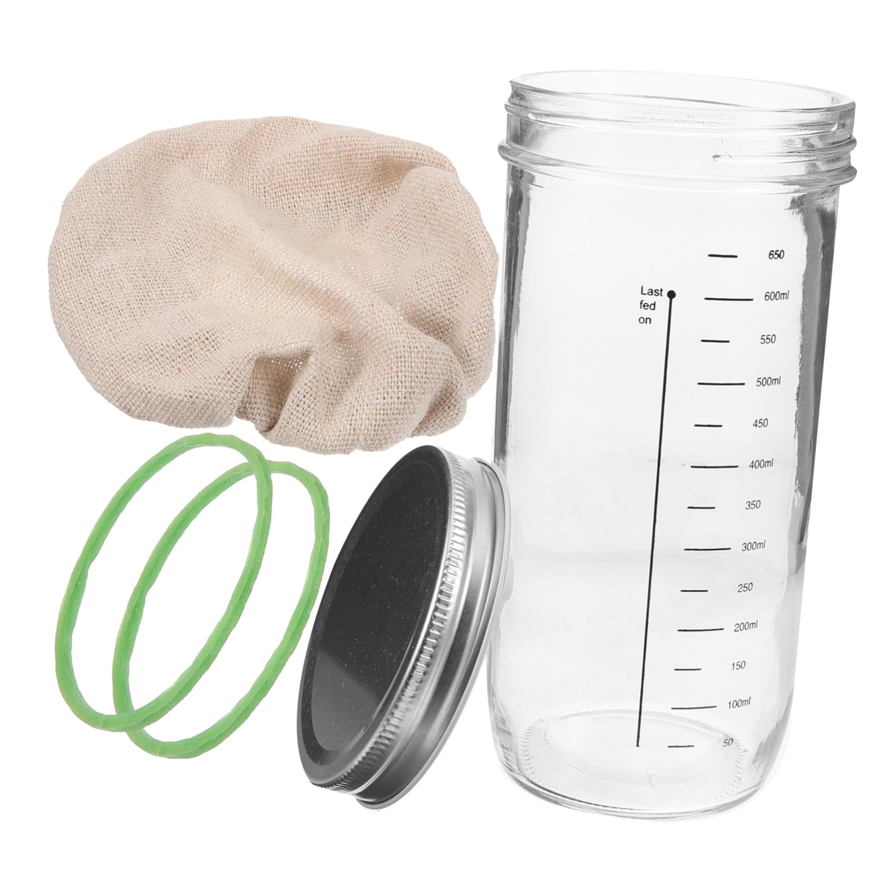 Ciieeo 4 Sätze Gärtank Aus Glas Sauerteig Gemacht Keimglas-kit Teig Schneebesen Brot-starterglas Lebensmittelbehälter Hafer Sirup Krüge Mit Deckel Soßenflaschen Bettwäsche Aus Baumwolle