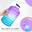 QuiFit Motivational Gallon Water Bottle - with Straw & Time Marker BPA Free Large Reusable Sport Water Jug with Handle for Fitness Outdoor Enthusiasts Leak-Proof (Purple/Blue,1 gallon)