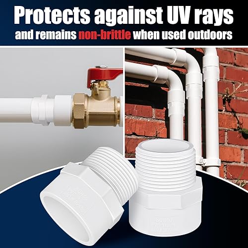 Miniatura 4 de Adaptador macho de PVC de 34 de pulgada (paquete de 10), accesorios de tubería (enchufe x rosca de tubo macho) - Se adapta a tubos de PVC Sch.40 de