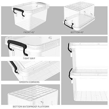 Tomo　10box Amazon.com - Cetomo Lidded Storage Bin Stackable Storage Box