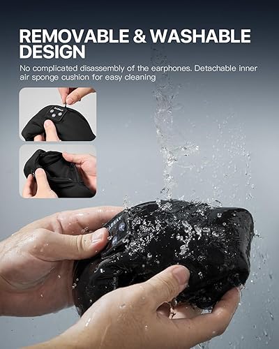 Miniatura 4 de Kabray - Máscara de sueño Bluetooth, audífonos para dormir de lado, máscara de dormir con auriculares Bluetooth, accesorios tecnológicos geniales,