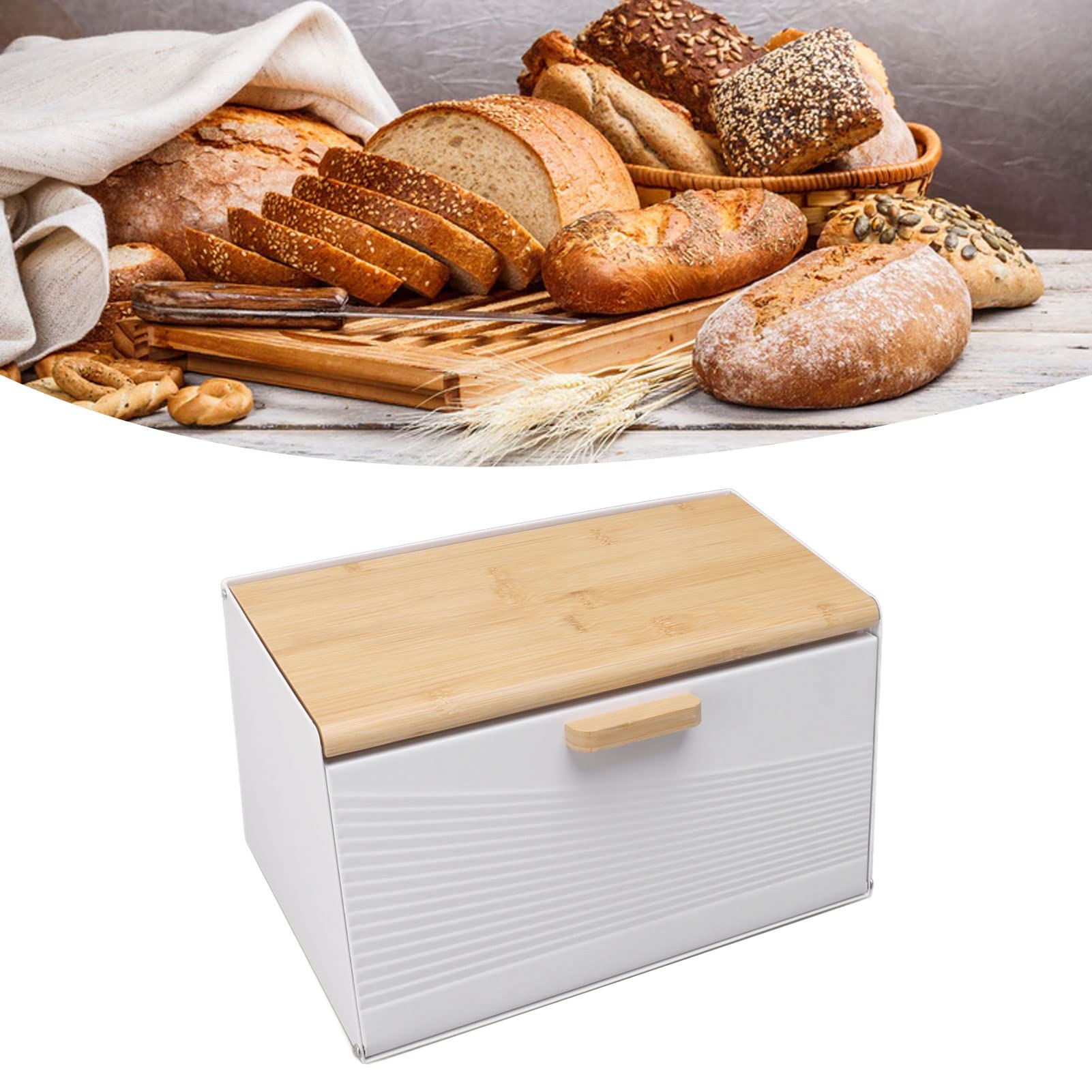 Restokki Brotbehälter Aus Eisen – Rosa Aufbewahrungsbox Für Küche & Haushalt | 30,5x20x15 Cm, Flacher Deckel
