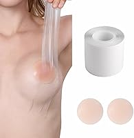 EMOET Clear Boob Tape Breast Lift Kit: Self-Adhesive Invisible Lift with Reusable Silicone Nipple Covers for A-G Cups, Strapless Dresses