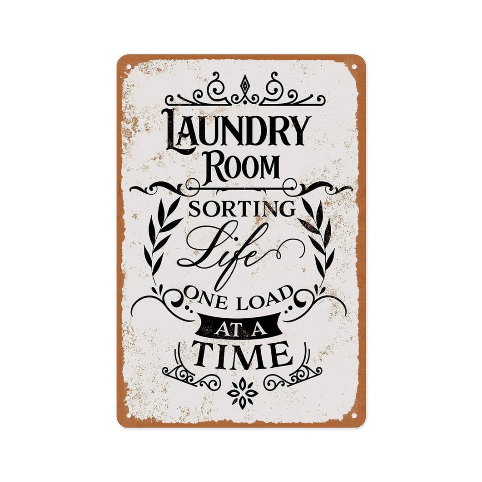 peiyeety Laundry Room, Sorting Life One Load at A Time Vintage Metal Tin Sign Plaque, For Events, Restaurants, Hotels Wall Decor 12 X 8 Inches