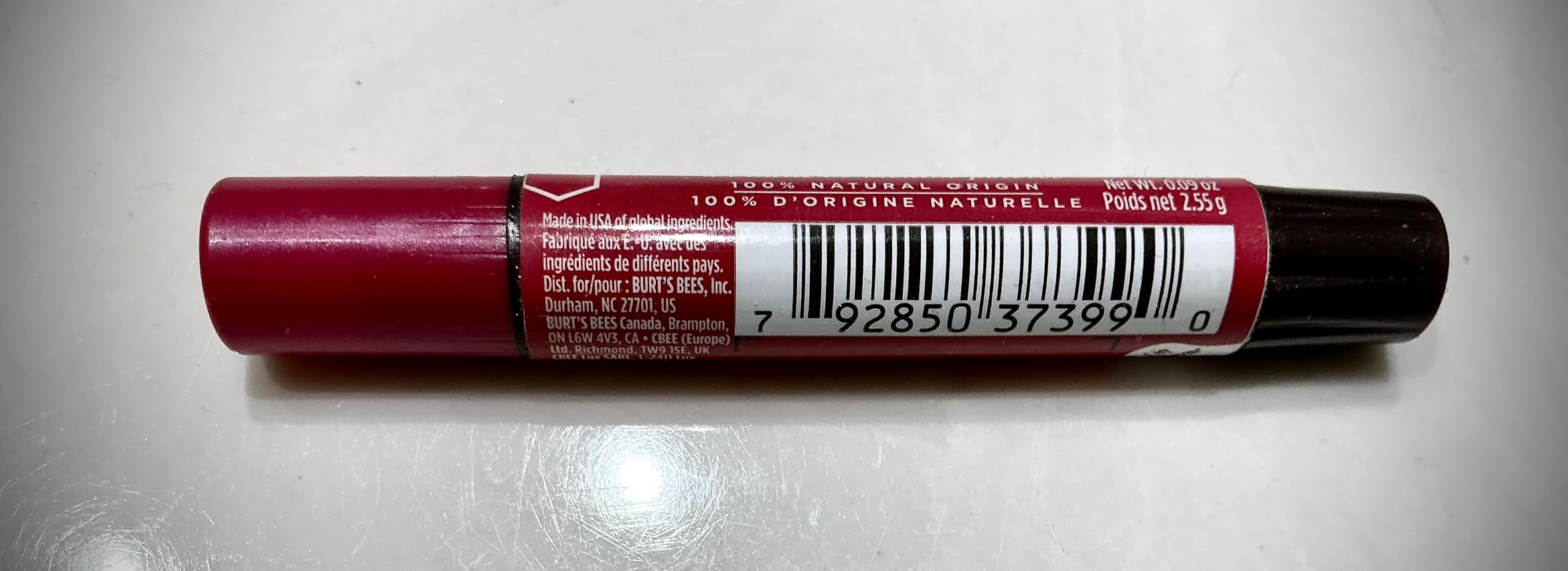 Burt's Bees Lip Shimmer, Rhubarb 0.09 oz (Pack of 3)