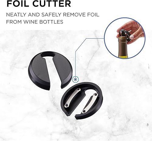 Miniatura 5 de Ivation Juego de regalo de vino de 7 piezas, incluye abridor de botellas eléctrico, aireador de vino, bomba de conserva, 2 tapones de corcho,