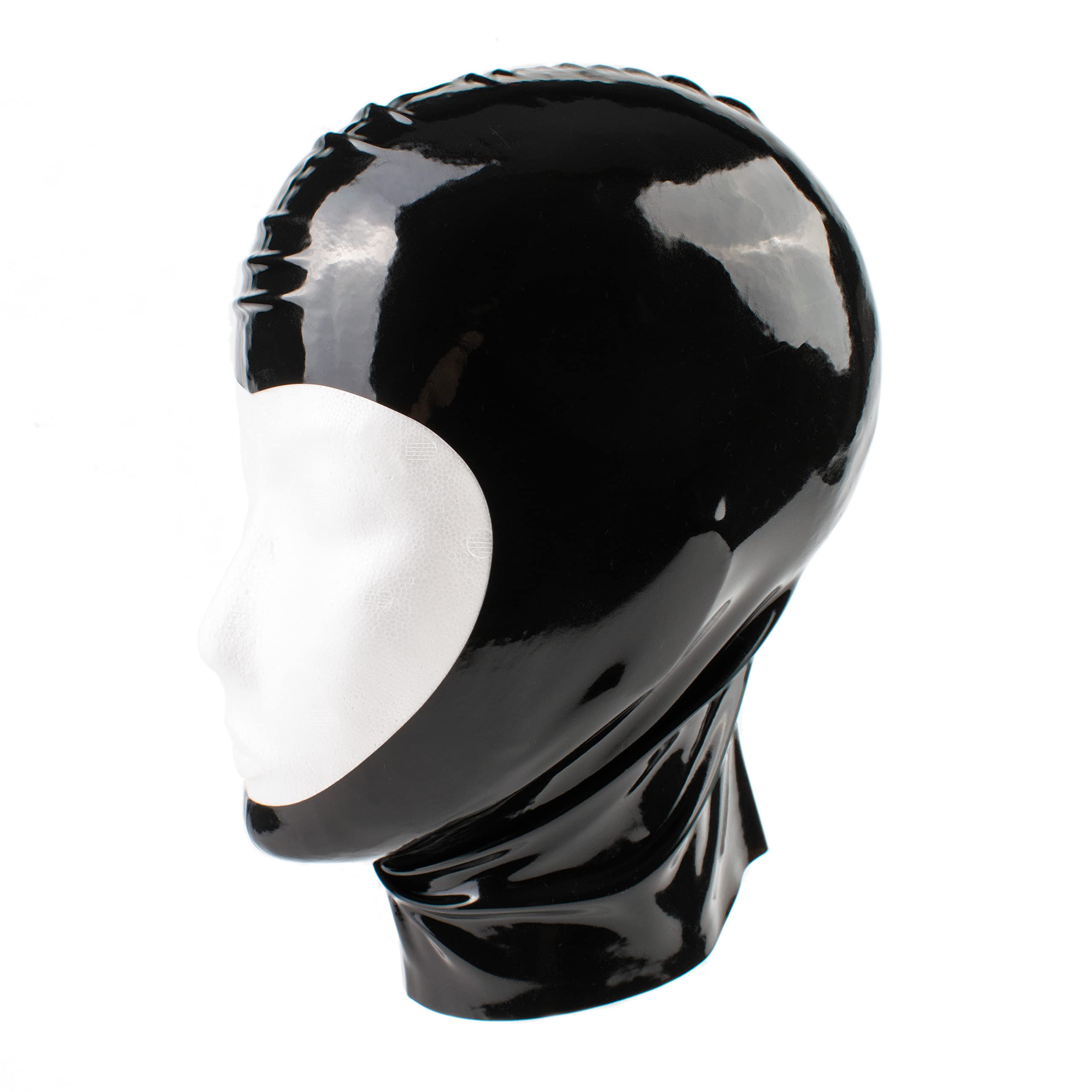 Masque en latex - Masque en latex à visage ouvert pour hommes et femmes noir 0.4mm S