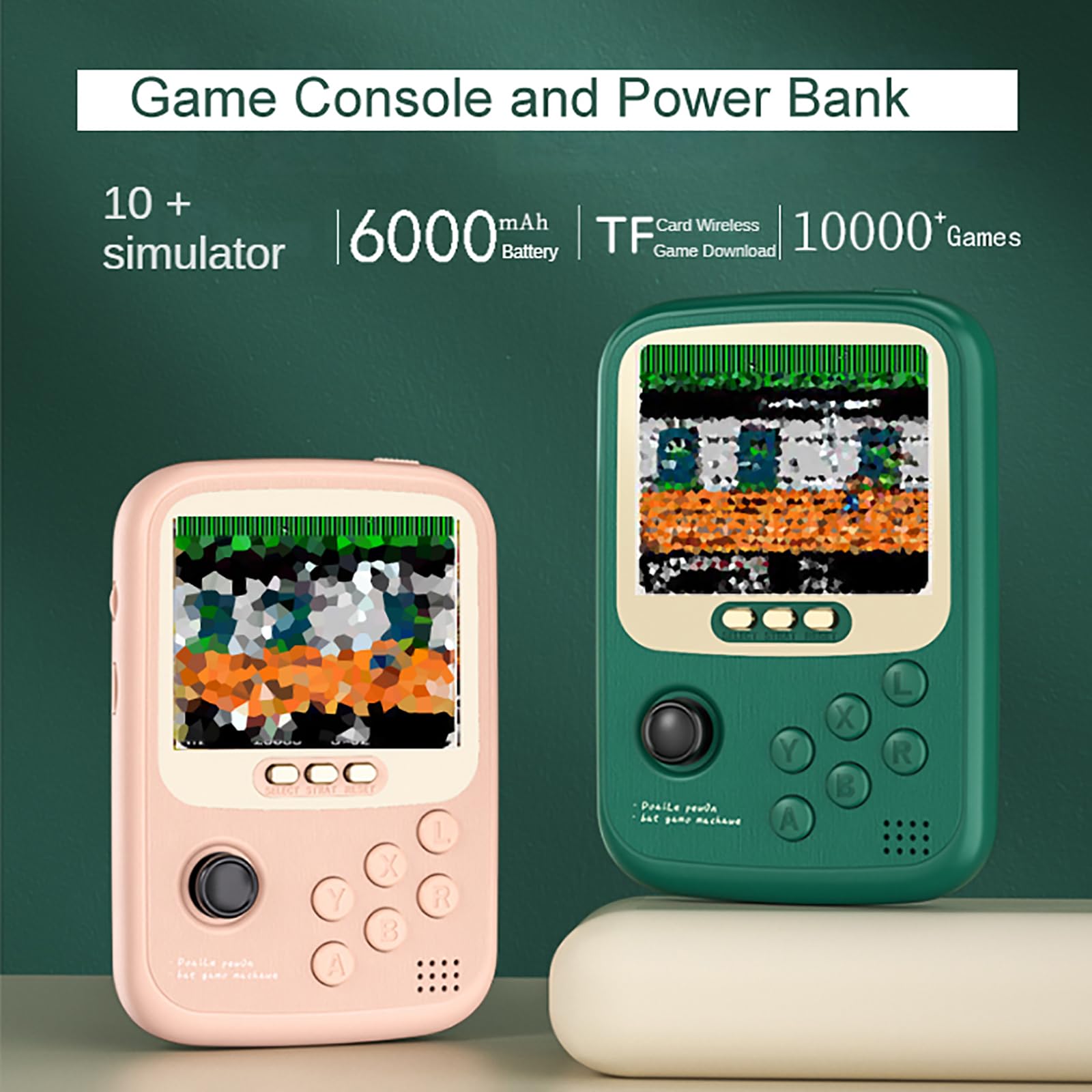 Konsola Do Gier Power Bank, Dwuosobowy Power Bank Arcade, Akumulator O Dużej Pojemności 5000 MAh, Możliwość Podłączenia Do Uchwytu Zewnętrznego, Obsługuje Projekcję Ekranu Telewizora