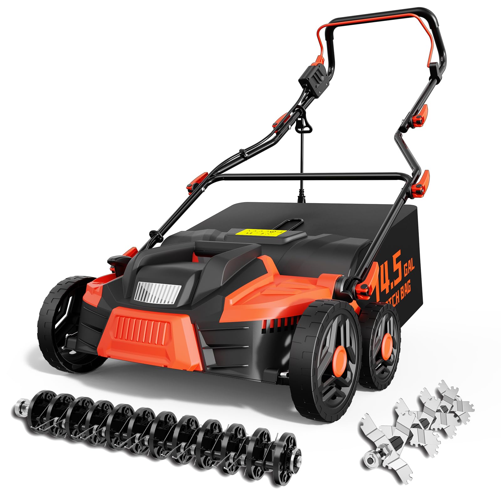 Photo 1 of TIECTOWN 2026 Upgrade 16-Inch 15.5A Electric Dethatcher & Scarifier, Orange