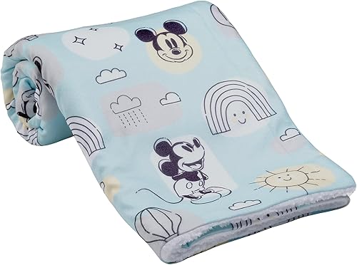 Miniatura 4 de Lambs & Ivy Disney Baby Classic Mickey Mouse - Manta de forro polar suave azulblanco