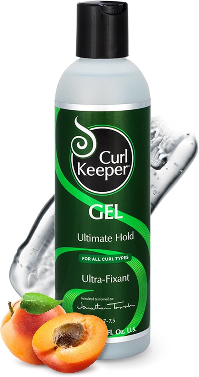 Curl Keeper Ultimate Hold Hair Gel for Curly Hair, 8 Fl Oz - Frizz-Free Hair Styling Gel for Men & Women - Light-Weight Formula Holds Curls with No Product Build Up - Wavy & Curly Hair Products