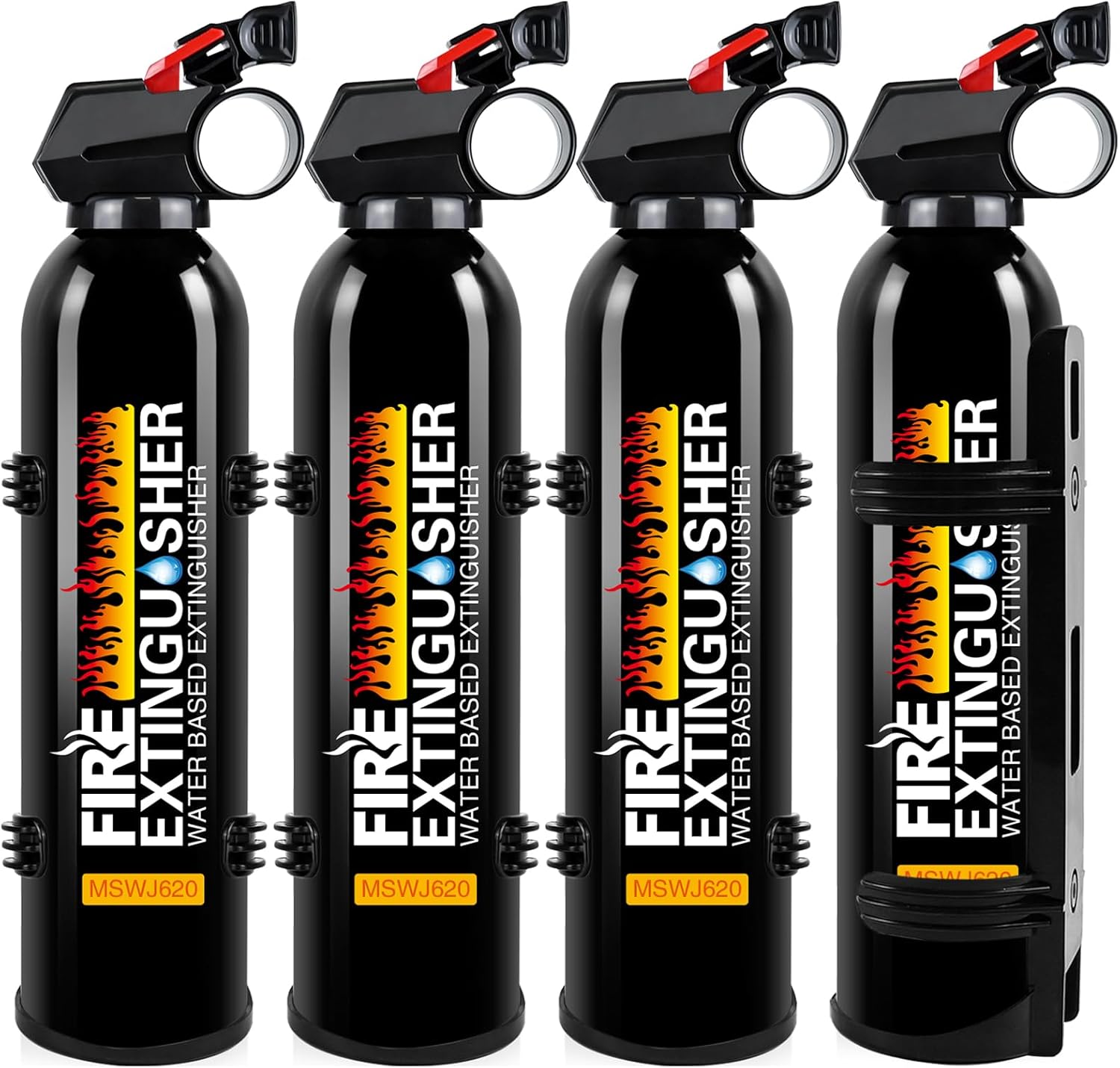 4Pack Fire Extinguisher for Home - 8 in 1 Portable A, B, C, K Fire Extinguishers with Mounting Bracket, 620ml Mini Flame Extinguisher for Vehicle, Boat, Kitchen, RV, Truck & Office, Easy Access