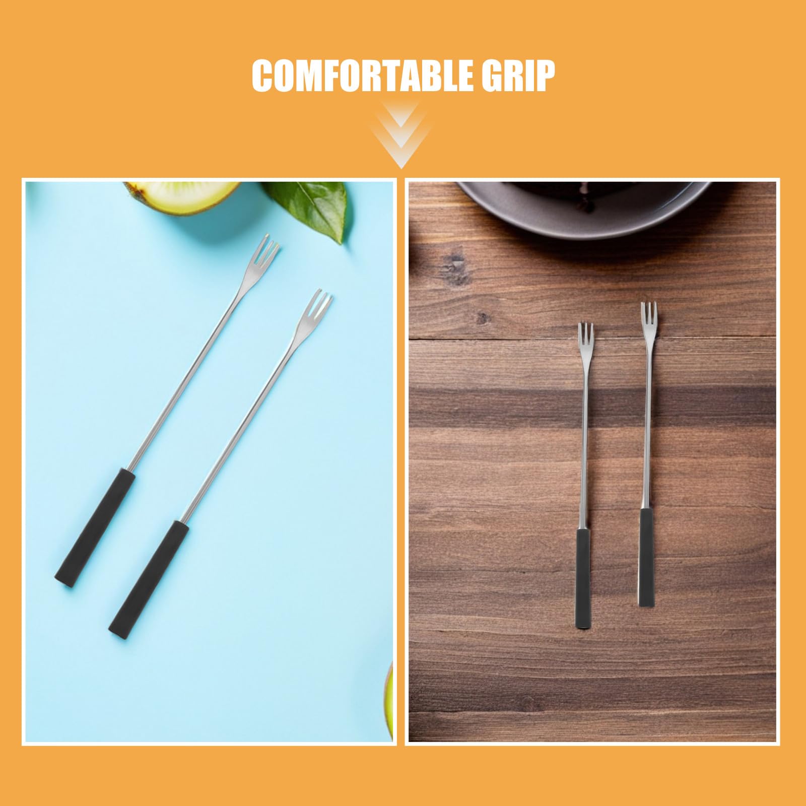 Fourchettes à Fondue en Acier Inoxydable, Lot de 18