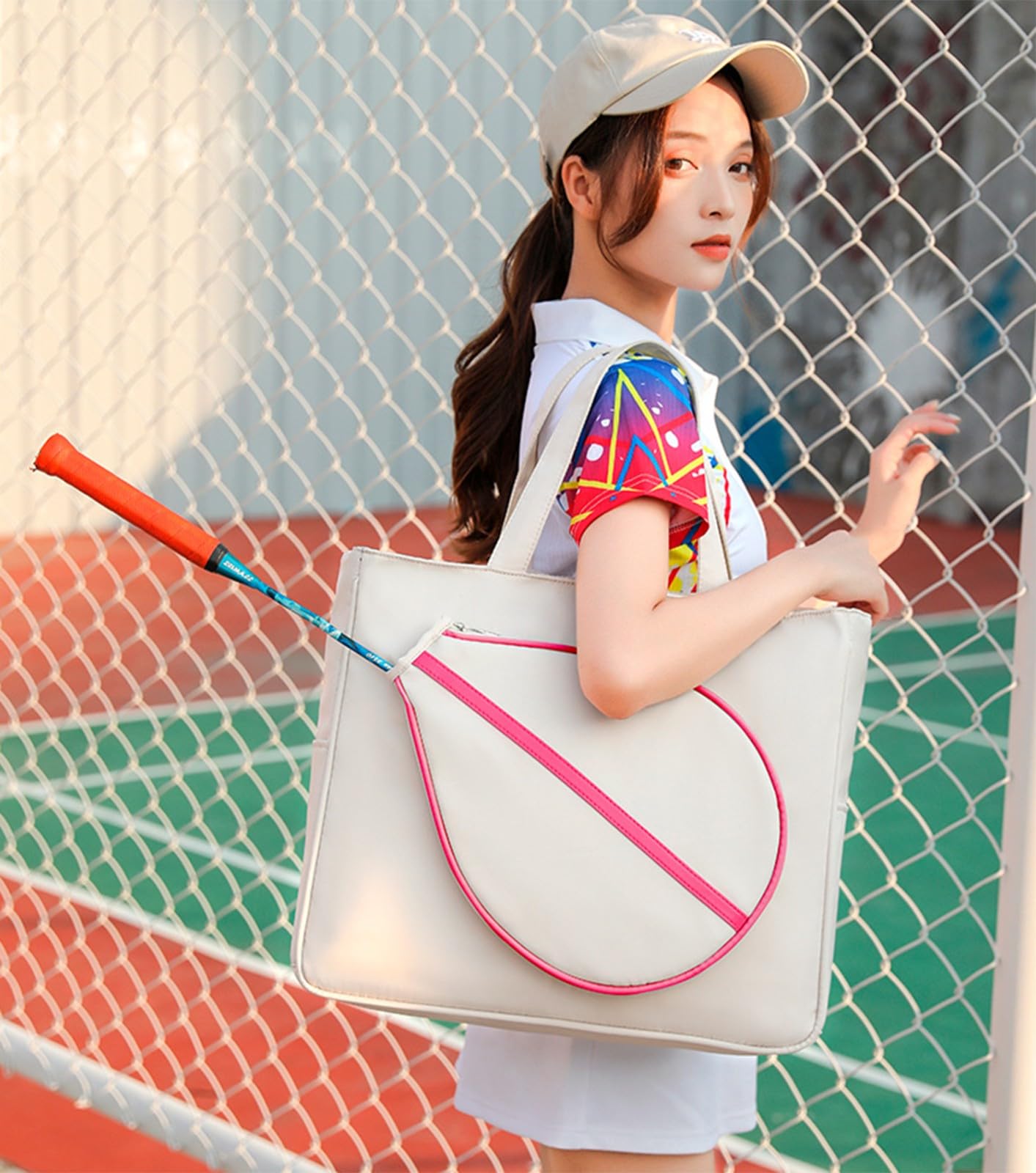 Borsa A Tracolla Da Tennis Da Donna, Zaino Porta Racchetta Tennis Borsa Per Racchetta Da Tennis Grande, Resistente All'acqua Per Racchette Da Tennis, Pickleball E Badminton A