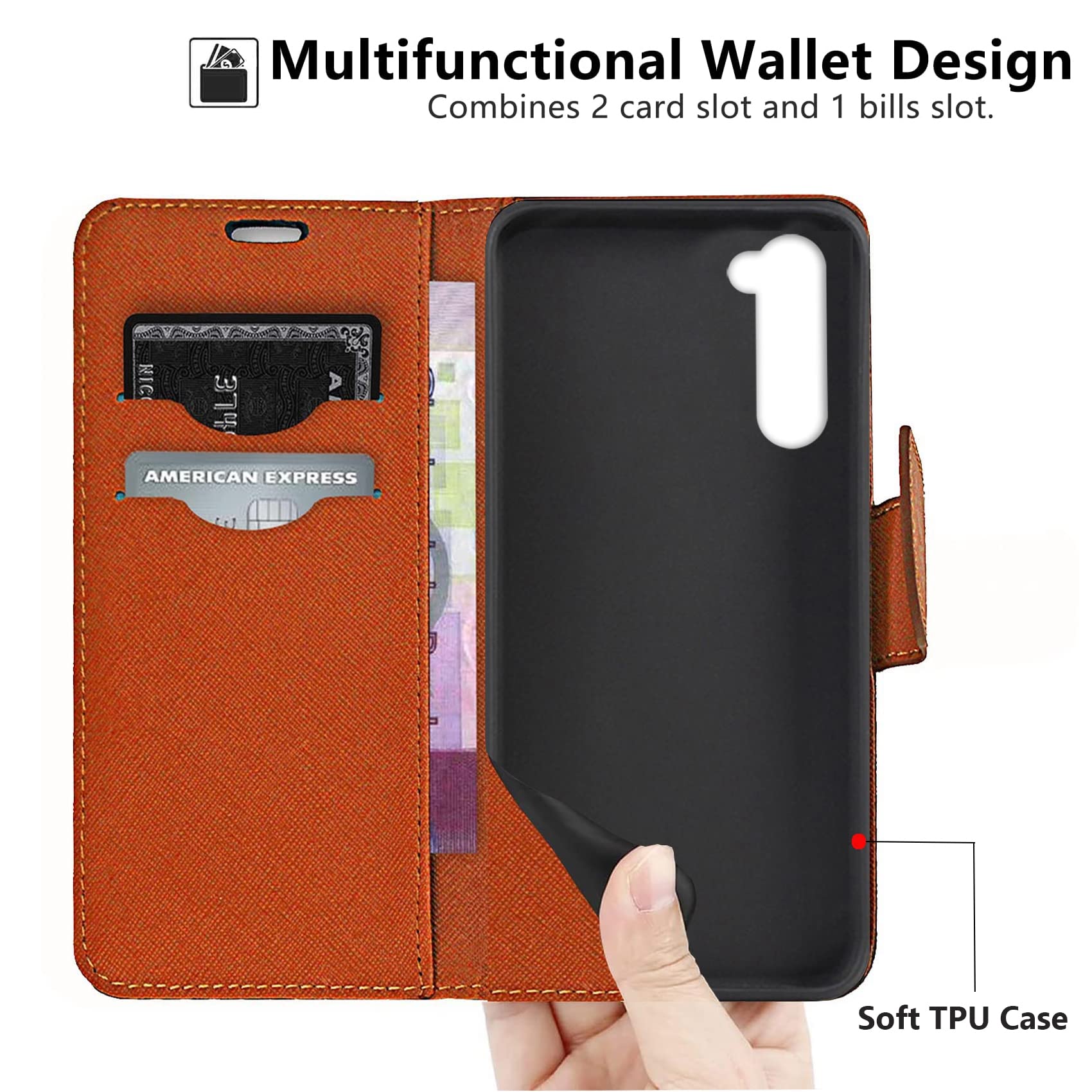 Custodia per Oneplus 6,Flip Pelle Magnetica Cover a Libro con Slot per Schede per Oneplus 6,Supporto Stand, Interno TPU Protezione Portafoglio Case