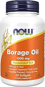Borage Óleo de Borragem 1000 Mg (60 SGels) Now Foods