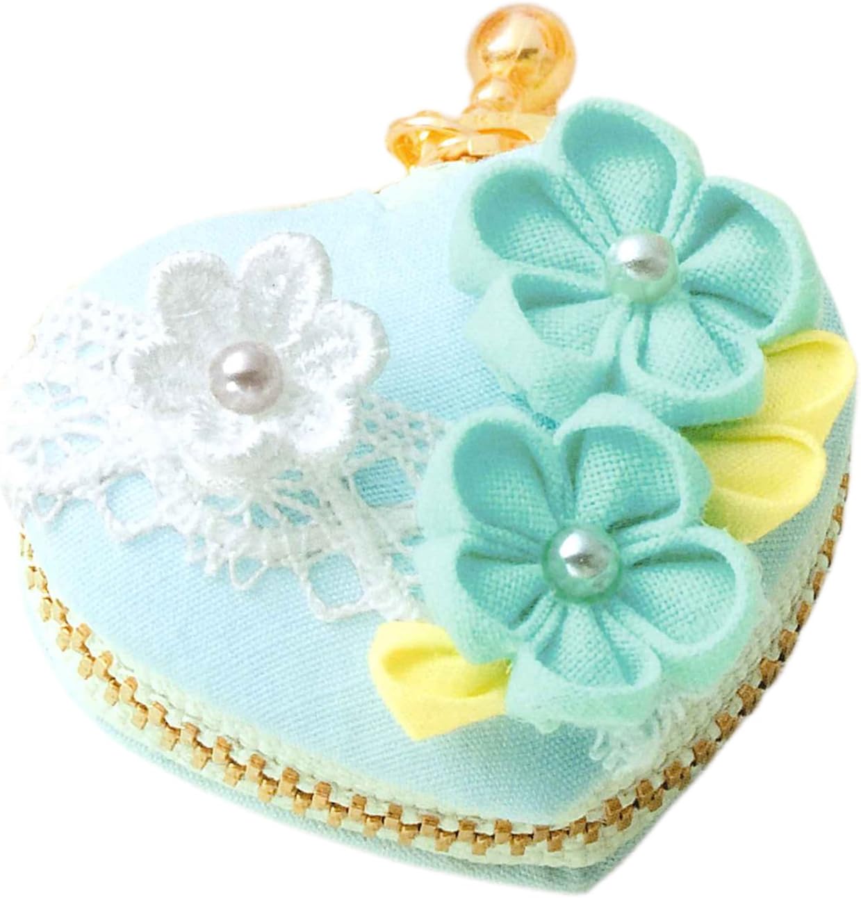 Kit production macaroon coin case mint Blue CO-28 type heart knob work panami (japan import)
