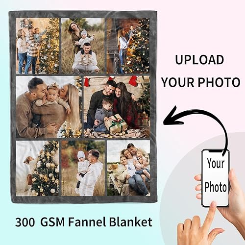 Miniatura 3 de Cara Nonna Manta personalizada con foto, mantas y mantas personalizadas para cumpleaños, día de San Valentín, regalos personalizados para parejas