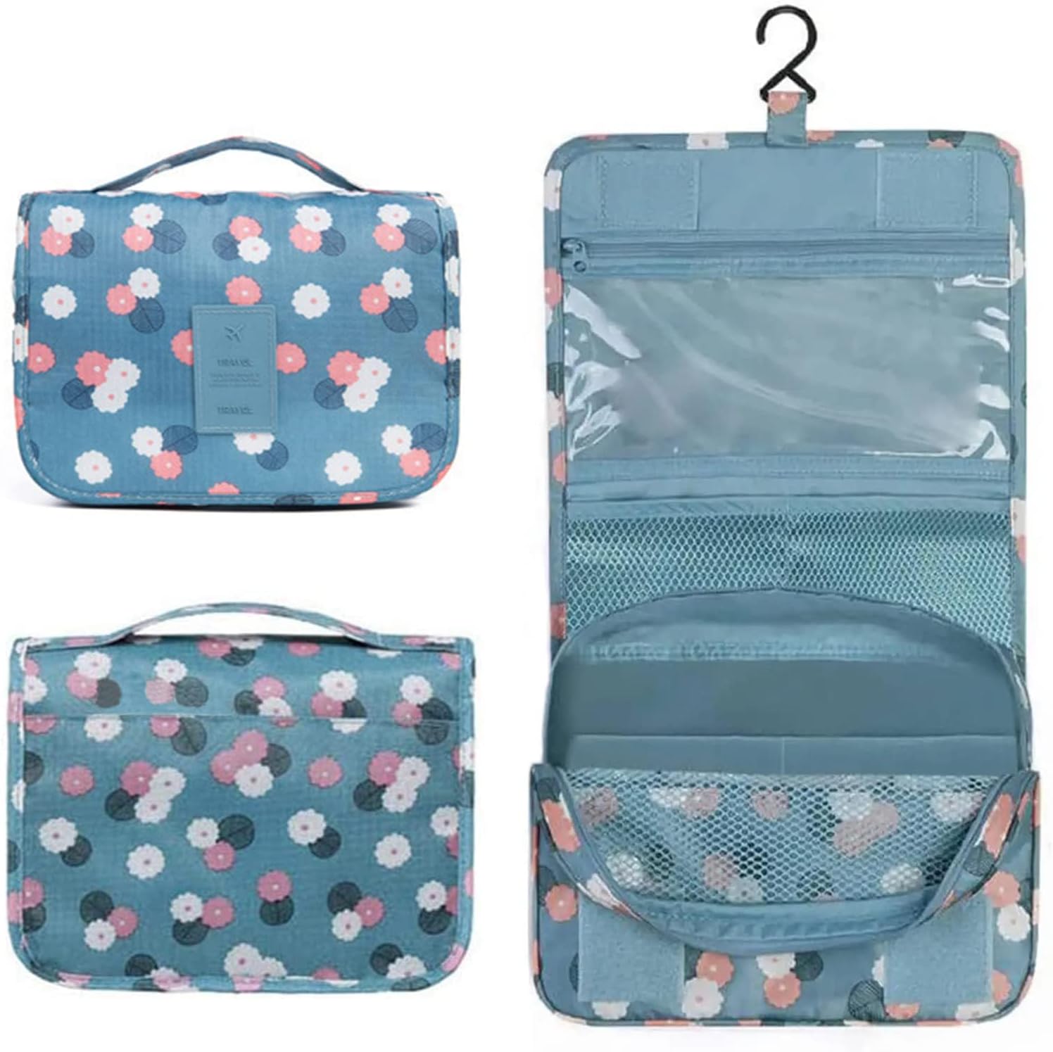 Portable Hanging Toiletry Kit Clear Wash Travel Bag Women Organizer Pouch With Hook