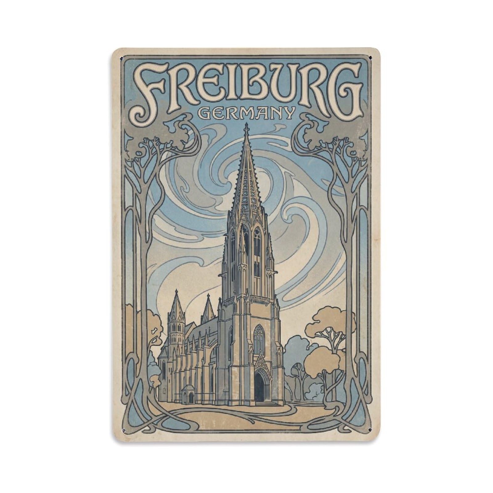 Germany Freiburg Travel Retro Metal Tin Sign