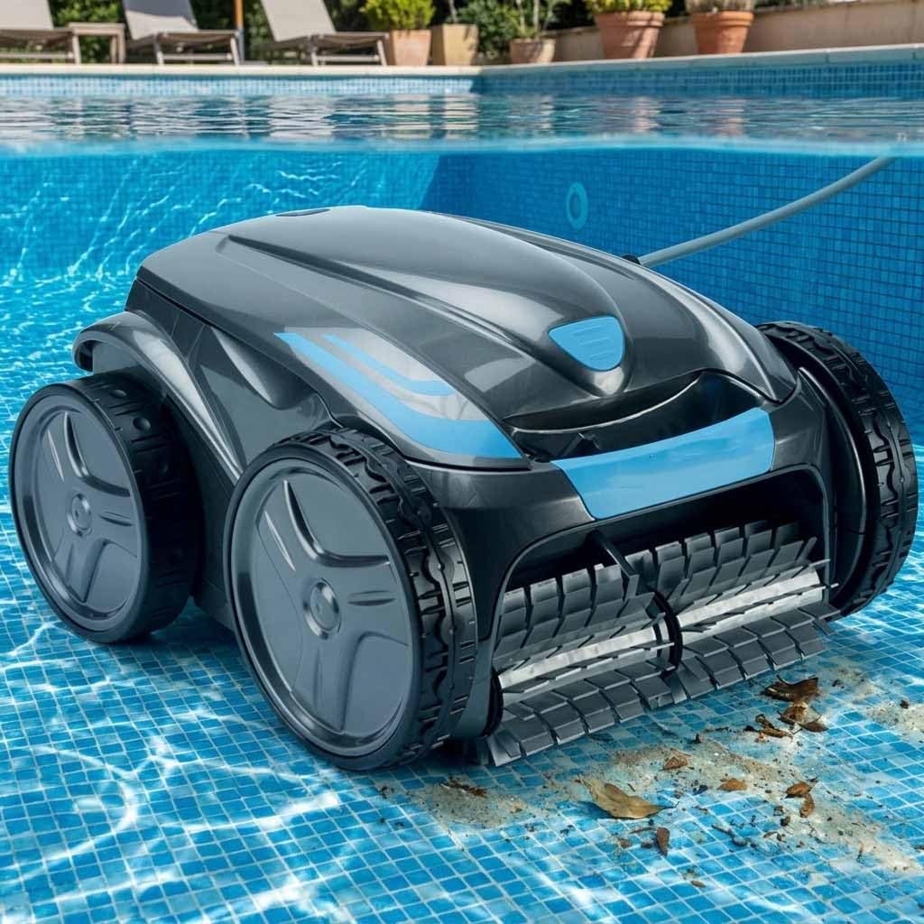 Suinga Limpiafondos Automático para Piscinas | Limpieza de Fondo y Paredes | Aspiración de Residuos con Depósito 5 L | Para Piscinas Enterradas y Elevadas Hasta 12 x 6 m
