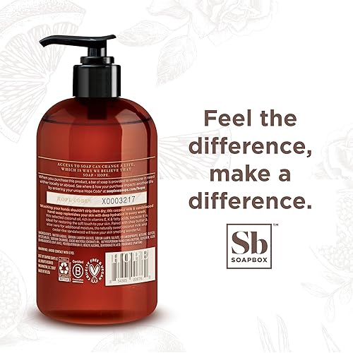 Miniatura 6 de Soapbox Jabón líquido de manos, leche de coco y sándalo, suave e hidratante para lavar a mano para cocina y baño, jabón de manos perfumado vegano y