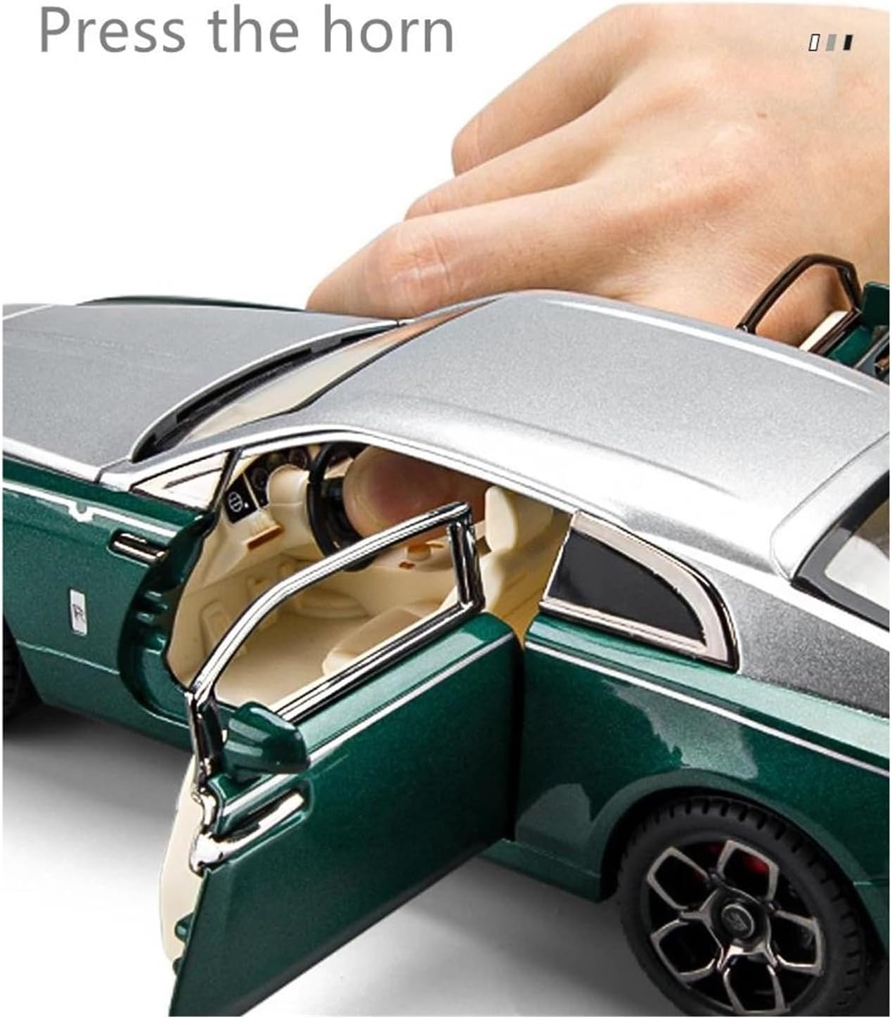 Scale car Model 1/22 for Wraith Alloy Car Diecast Metal Collectible Vehicle Exhibition Model Suitable for Decoration(Green)