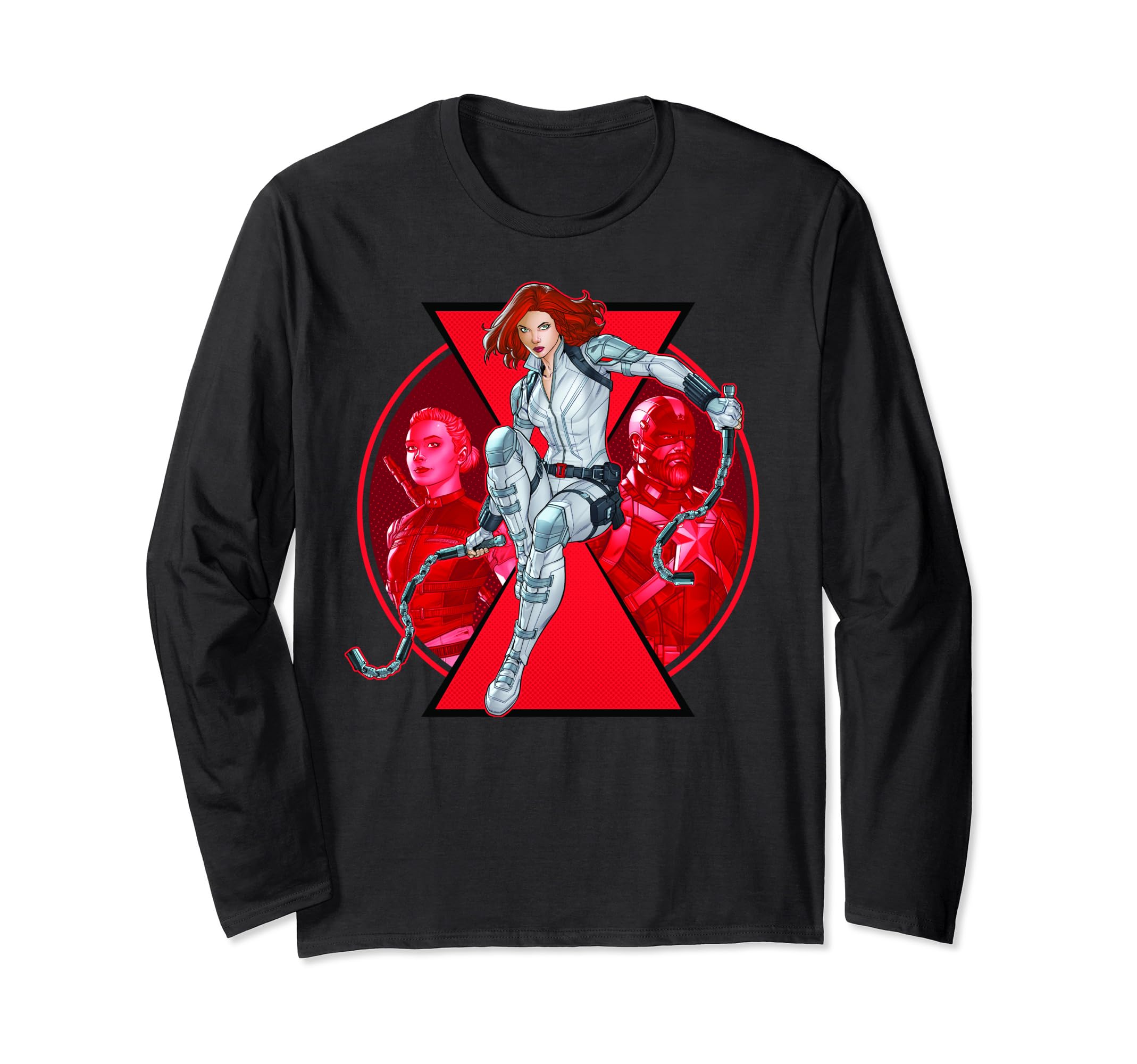 T-shirt Black Widow Marvel manches longues avec imprimé haute définition